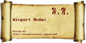 Wingert Noémi névjegykártya